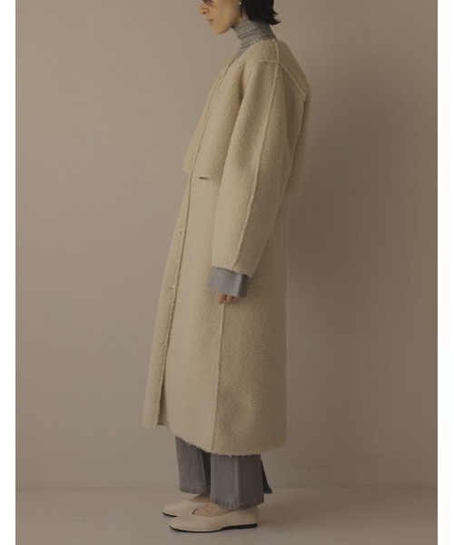 [2022A/WCOLLECTION][低身長サイズ有][2点セット]マルチウェイリバーシブルボアムートンベスト×ショートジャケットセット