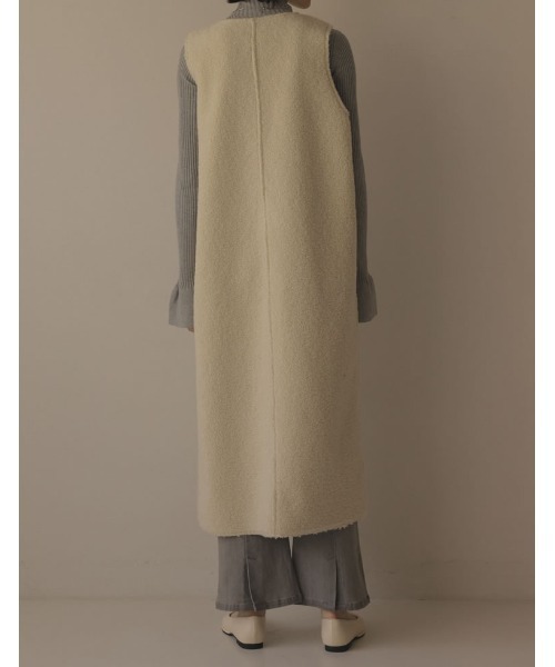 [2022A/WCOLLECTION][低身長サイズ有][2点セット]マルチウェイリバーシブルボアムートンベスト×ショートジャケットセット