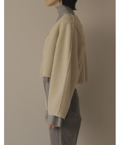 [2022A/WCOLLECTION][低身長サイズ有][2点セット]マルチウェイリバーシブルボアムートンベスト×ショートジャケットセット