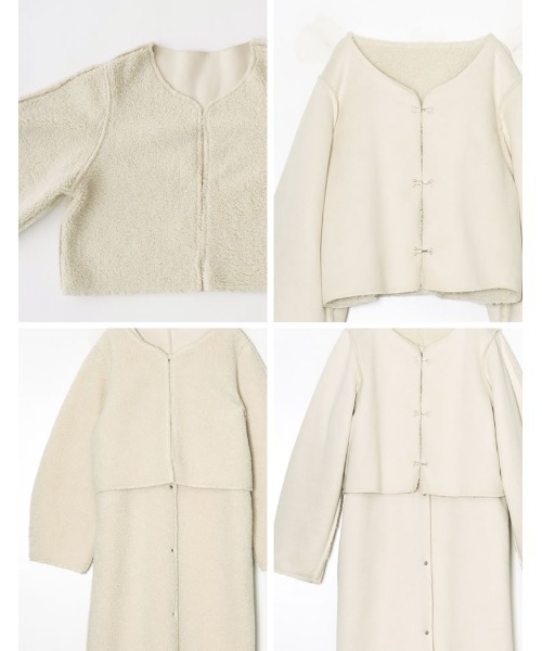 Re:EDIT（リエディ）の「[低身長サイズ有]リバーシブルボアムートンロングベスト（ムートンコート・レディース・アイボリー/モカ・MEDIUM/LARGE/SHORT）」の4枚目の写真