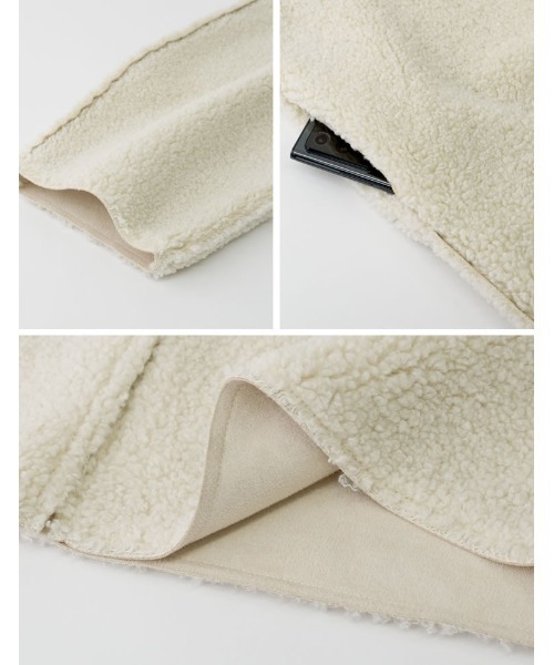 Re:EDIT（リエディ）の「[低身長サイズ有]リバーシブルボアムートンロングベスト（ムートンコート・レディース・アイボリー/モカ・MEDIUM/LARGE/SHORT）」の10枚目の写真