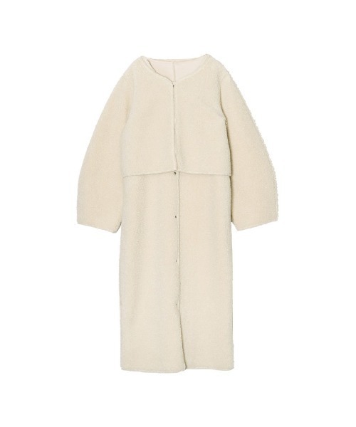 Re:EDIT（リエディ）の「[低身長サイズ有]リバーシブルボアムートンロングベスト（ムートンコート・レディース・アイボリー/モカ・MEDIUM/LARGE/SHORT）」の16枚目の写真