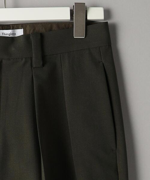 Thingless（シングレス）の「＜Thingless＞ T/W GABA 2PLEATS PANTS/パンツ（その他パンツ・メンズ・ブラック/ダークグリーン・S/M/L）」の8枚目の写真