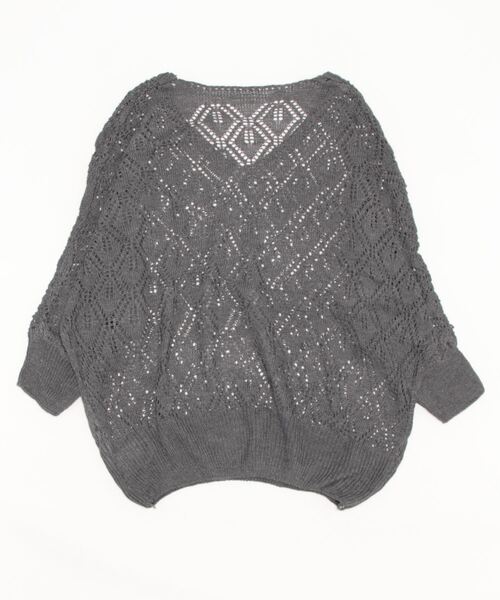 STYLEBLOCK（スタイルブロック）の「ダイヤ柄Vネックニット（ニット/セーター・レディース・パープル/ネイビー/グレー/ベージュ・FREE）」の9枚目の写真