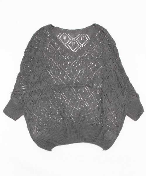 STYLEBLOCK（スタイルブロック）の「ダイヤ柄Vネックニット（ニット/セーター・レディース・パープル/ネイビー/グレー/ベージュ・FREE）」の5枚目の写真