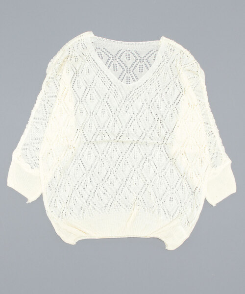 STYLEBLOCK（スタイルブロック）の「ダイヤ柄Vネックニット（ニット/セーター・レディース・パープル/ネイビー/グレー/ベージュ・FREE）」の6枚目の写真