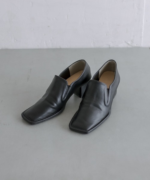 mystic(ミスティック)の「スクエアローファー(ローファー・レディース・ブラック/オフホワイト・38/36/37)」の2枚目の写真