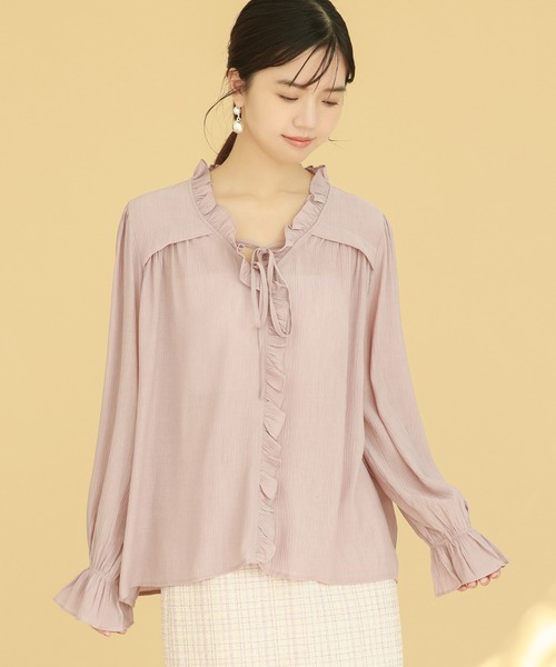 華やかなフリル楊柳生地ブラウス シャツ ブラウス Saison De Papillon セゾンドパピヨン のファッション通販 Zozotown