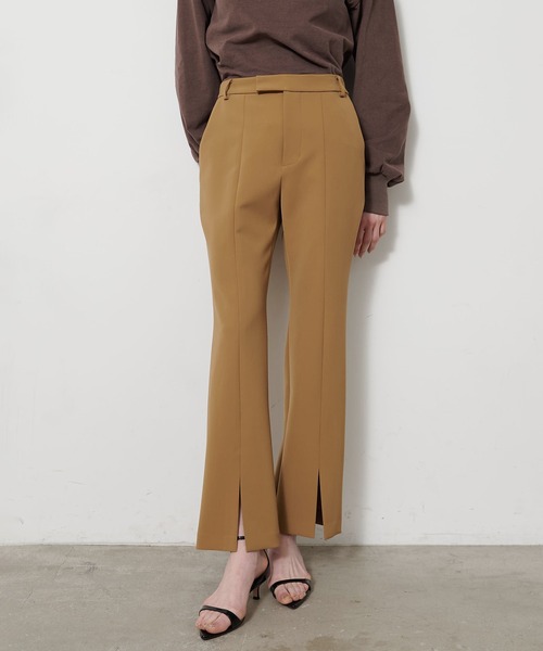 Whim Gazette（ウィムガゼット）の「フロントスリットパンツ（スラックス・レディース・ブラック/アイボリー/チャコールグレー/ブラウン/キャメル・38/36/34）」の5枚目の写真