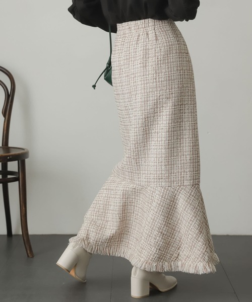 SENSE OF PLACE by URBAN RESEARCH（センスオブプレイスバイアーバンリサーチ）の「ツイードマーメイドスカート（スカート・レディース・ベージュ系その他/ブラック・SMALL/MEDIUM）」の11枚目の写真