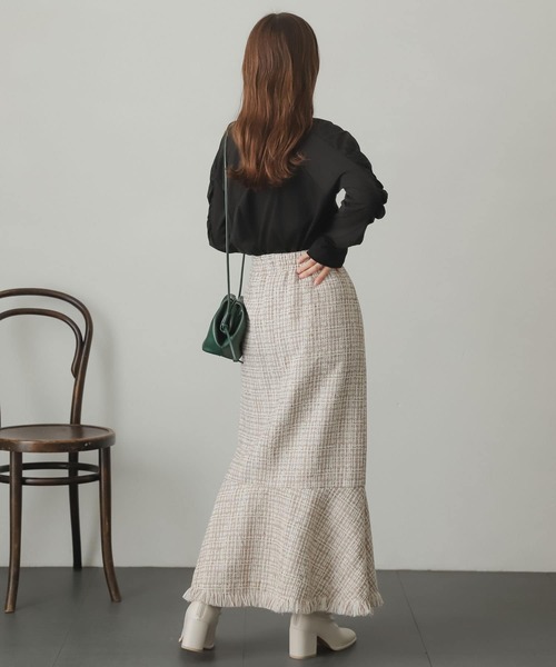 SENSE OF PLACE by URBAN RESEARCH（センスオブプレイスバイアーバンリサーチ）の「ツイードマーメイドスカート（スカート・レディース・ベージュ系その他/ブラック・SMALL/MEDIUM）」の14枚目の写真
