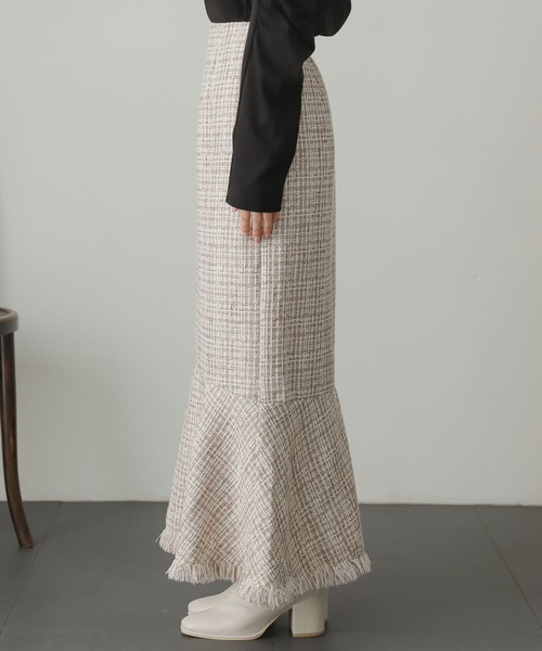 SENSE OF PLACE by URBAN RESEARCH（センスオブプレイスバイアーバンリサーチ）の「ツイードマーメイドスカート（スカート・レディース・ベージュ系その他/ブラック・SMALL/MEDIUM）」の17枚目の写真