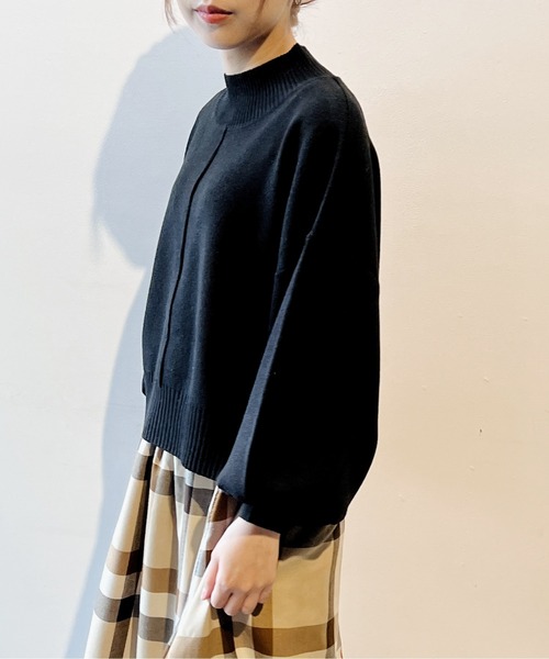 one way（ワンウェイ）の「モックネック総針ニット（ニット/セーター・レディース・ライトグリーン/ライトブルー/ホワイト/ブラック/ライトピンク/イエロー・FREE）」の10枚目の写真