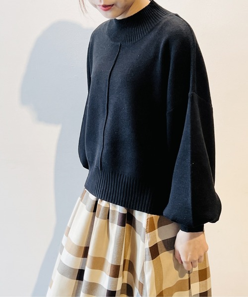 one way（ワンウェイ）の「モックネック総針ニット（ニット/セーター・レディース・ライトグリーン/ライトブルー/ホワイト/ブラック/ライトピンク/イエロー・FREE）」の12枚目の写真