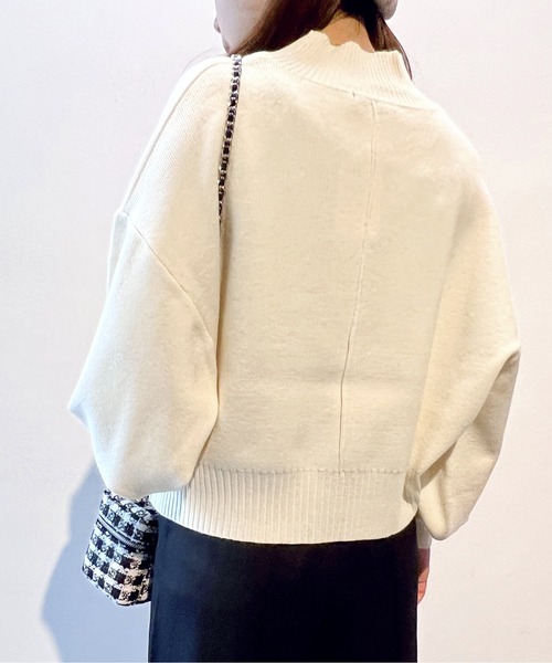 one way（ワンウェイ）の「モックネック総針ニット（ニット/セーター・レディース・ライトグリーン/ライトブルー/ホワイト/ブラック/ライトピンク/イエロー・FREE）」の16枚目の写真