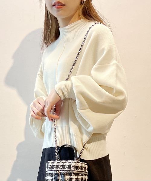 one way（ワンウェイ）の「モックネック総針ニット（ニット/セーター・レディース・ライトグリーン/ライトブルー/ホワイト/ブラック/ライトピンク/イエロー・FREE）」の14枚目の写真