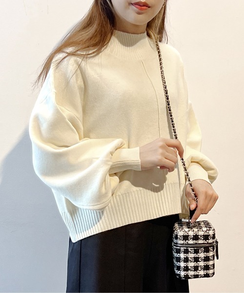 one way（ワンウェイ）の「モックネック総針ニット（ニット/セーター・レディース・ライトグリーン/ライトブルー/ホワイト/ブラック/ライトピンク/イエロー・FREE）」の15枚目の写真