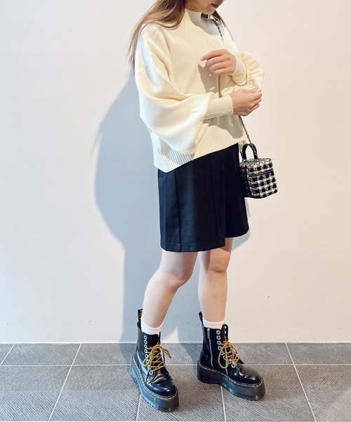 one way（ワンウェイ）の「モックネック総針ニット（ニット/セーター・レディース・ライトグリーン/ライトブルー/ホワイト/ブラック/ライトピンク/イエロー・FREE）」の17枚目の写真