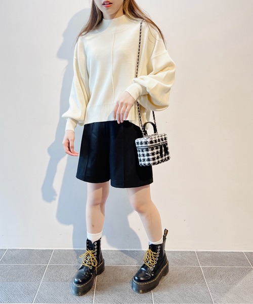 one way（ワンウェイ）の「モックネック総針ニット（ニット/セーター・レディース・ライトグリーン/ライトブルー/ホワイト/ブラック/ライトピンク/イエロー・FREE）」の18枚目の写真