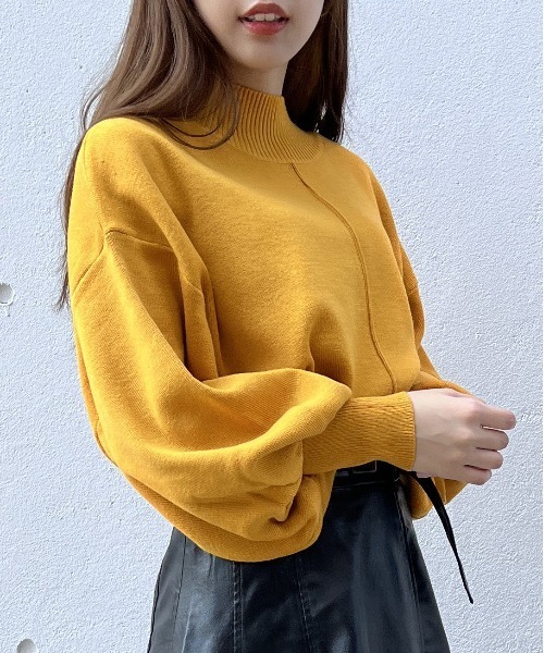 one way（ワンウェイ）の「モックネック総針ニット（ニット/セーター・レディース・ライトグリーン/ライトブルー/ホワイト/ブラック/ライトピンク/イエロー・FREE）」の21枚目の写真