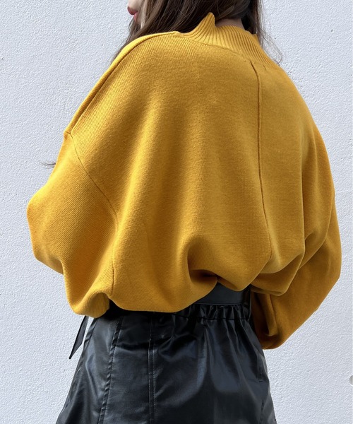 one way（ワンウェイ）の「モックネック総針ニット（ニット/セーター・レディース・ライトグリーン/ライトブルー/ホワイト/ブラック/ライトピンク/イエロー・FREE）」の22枚目の写真