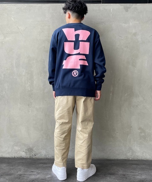 関税込み♪【HUF】Megablast ロゴ★クルーネック スウェット 関税込み♪【HUF】Megablast ロゴ☆クルーネック スウェット