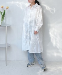 ♪異素材合わせてシャツワンピース