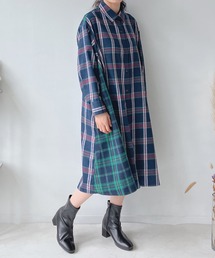 ♪異素材合わせてシャツワンピース