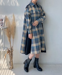 ♪異素材合わせてシャツワンピース