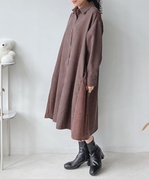 ♪異素材合わせてシャツワンピース