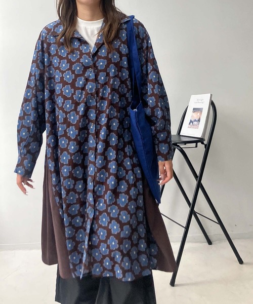 セール】♪異素材合わせてシャツワンピース（シャツワンピース）｜AS