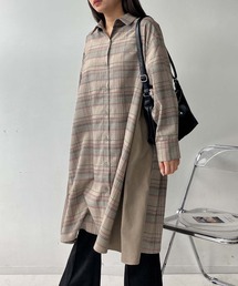 ♪異素材合わせてシャツワンピース