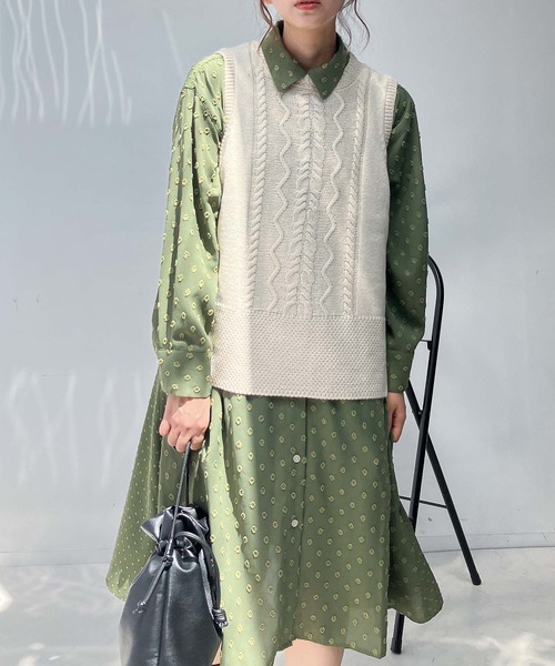 AS know AS グリーン シャツワンピース AS know AS グリーン シャツワンピース AS know AS グリーン シャツ