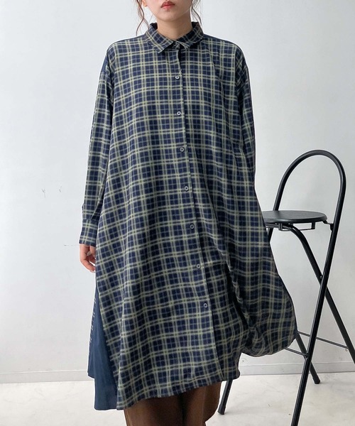 アズノウアズ as know as シャツワンピース アロハ ボタニカル 緑