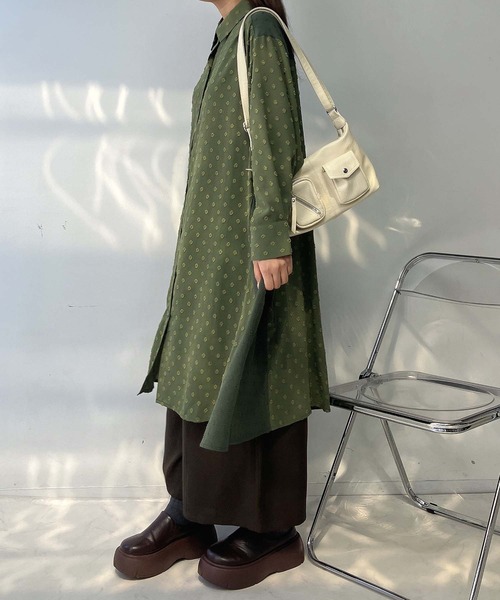 セール】♪異素材合わせてシャツワンピース（シャツワンピース）｜AS