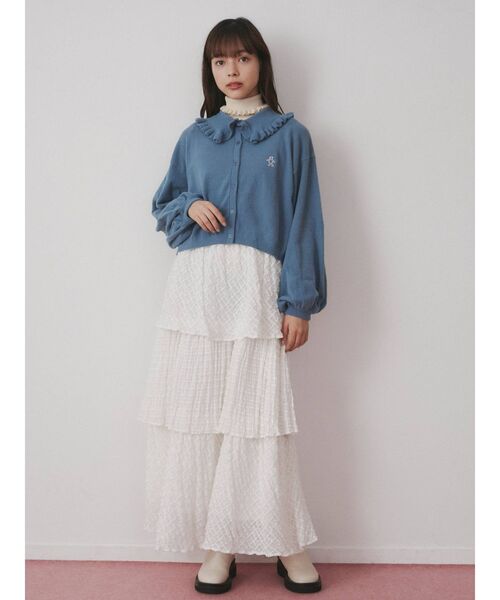 merry jenny（メリージェニー）の「bearフリルカラーカーディガン（カーディガン/ボレロ・レディース・ブラック/ブルー/グリーン/ピンク・FREE）」の7枚目の写真