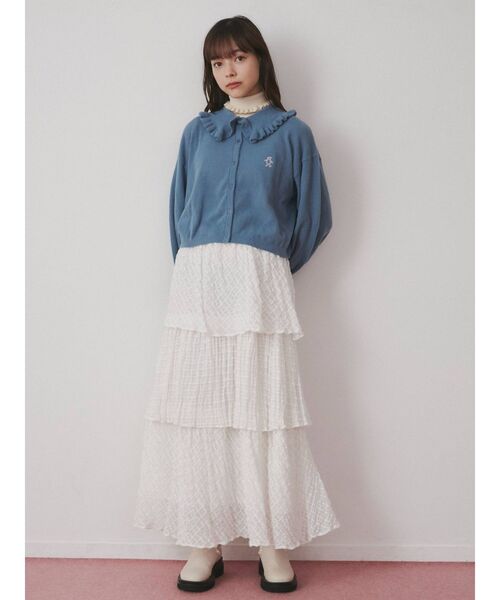 merry jenny（メリージェニー）の「bearフリルカラーカーディガン（カーディガン/ボレロ・レディース・ブラック/ブルー/グリーン/ピンク・FREE）」の9枚目の写真