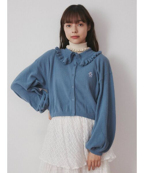 merry jenny（メリージェニー）の「bearフリルカラーカーディガン（カーディガン/ボレロ・レディース・ブラック/ブルー/グリーン/ピンク・FREE）」の11枚目の写真