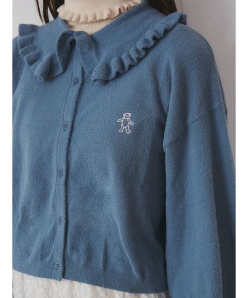 merry jenny（メリージェニー）の「bearフリルカラーカーディガン（カーディガン/ボレロ・レディース・ブラック/ブルー/グリーン/ピンク・FREE）」の13枚目の写真