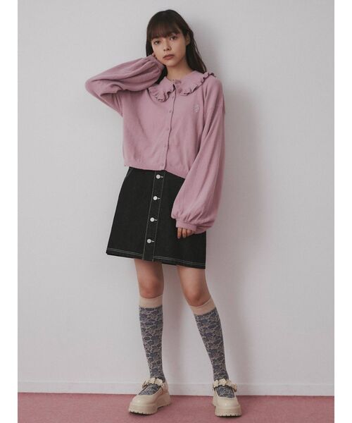 merry jenny（メリージェニー）の「bearフリルカラーカーディガン（カーディガン/ボレロ・レディース・ブラック/ブルー/グリーン/ピンク・FREE）」の18枚目の写真