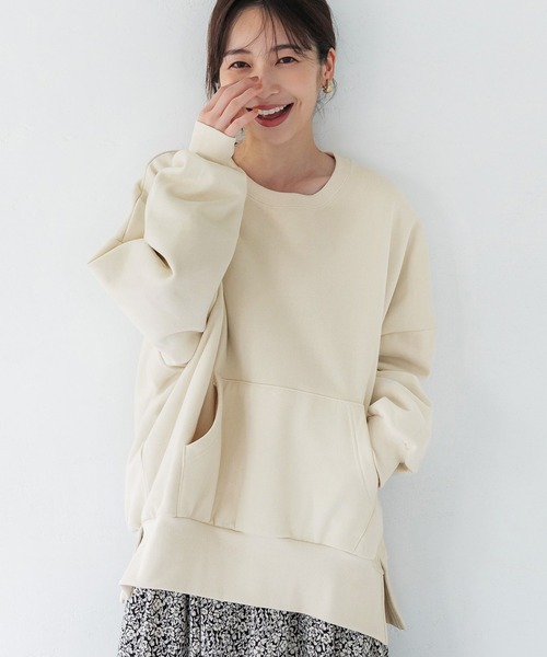coca(coca)(コカ)の「ふわふあビッグシルエットスウェット(スウェット・レディース・ネイビー/アイボリー/ライトピンク/ワイン・M/L)」の3枚目の写真