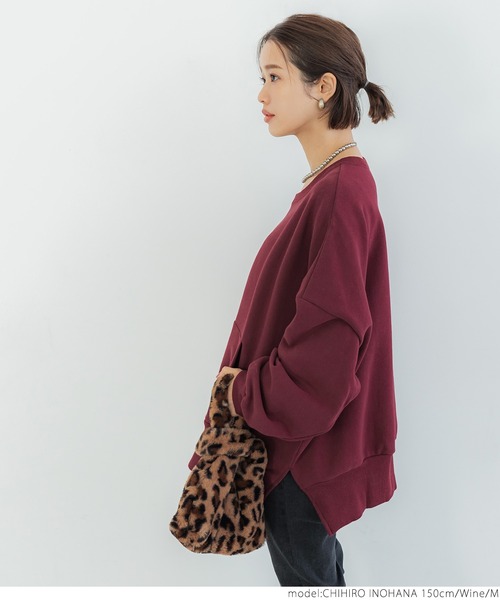 coca(coca)(コカ)の「ふわふあビッグシルエットスウェット(スウェット・レディース・ネイビー/アイボリー/ライトピンク/ワイン・M/L)」の6枚目の写真