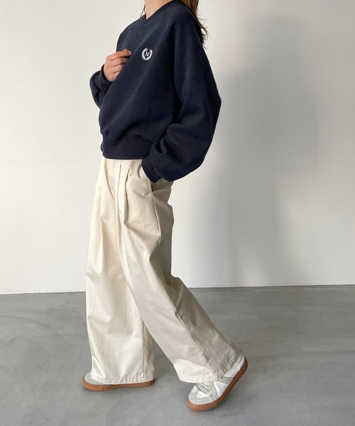 CANAL JEAN（キャナルジーン）の「El mar(エルマール) エンブレム刺繍裏起毛トレーナー（スウェット・レディース・ネイビー/ヘザーグレー・ONE SIZE）」の5枚目の写真