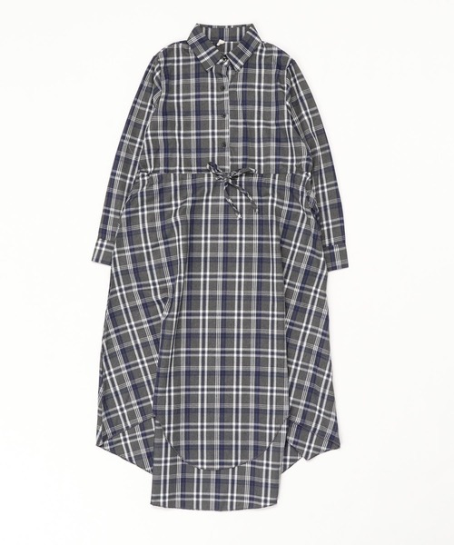 Auntie Rosa（アンティローザ）の「マドラスチェック フレアシャツワンピース（ワンピース・レディース・ネイビー・FREE）」の8枚目の写真