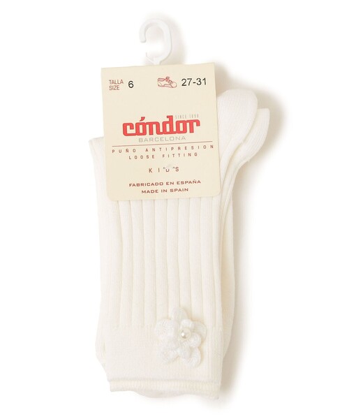 SHIPS(シップス)の「condor:フラワー リブ ソックス(ソックス/靴下・キッズ・ライトグリーン/ホワイト/ピンク/ライトグレー・110/100)」の2枚目の写真