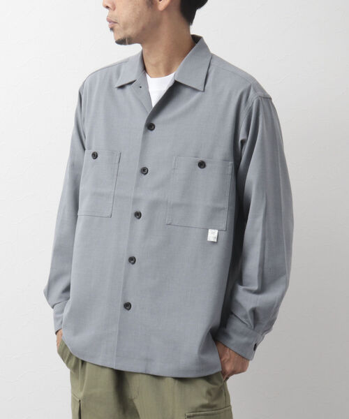 NOLLEY'S goodman(ノーリーズグッドマン)の「CREWMAN SHIRT オープンカラーシャツ(シャツ/ブラウス・メンズ・ダークネイビー/チャコールグレー/ライトグレー・M/L/S)」の1枚目の写真