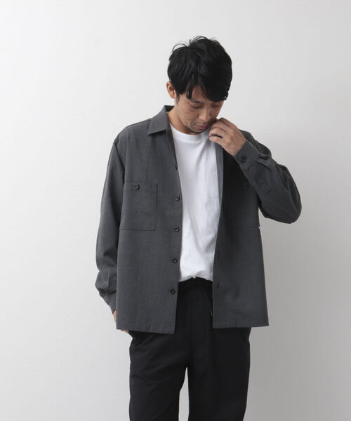 NOLLEY'S goodman(ノーリーズグッドマン)の「CREWMAN SHIRT オープンカラーシャツ(シャツ/ブラウス・メンズ・ダークネイビー/チャコールグレー/ライトグレー・M/L/S)」の4枚目の写真
