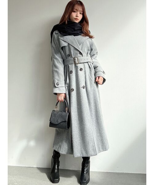 RESEXXY（リゼクシー）の「ウールライクトレンチコート（トレンチコート・レディース・ブラック/ベージュ/グレー/ピンク・FREE）」の16枚目の写真