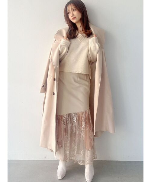 RESEXXY（リゼクシー）の「ウールライクトレンチコート（トレンチコート・レディース・ブラック/ベージュ/グレー/ピンク・FREE）」の6枚目の写真