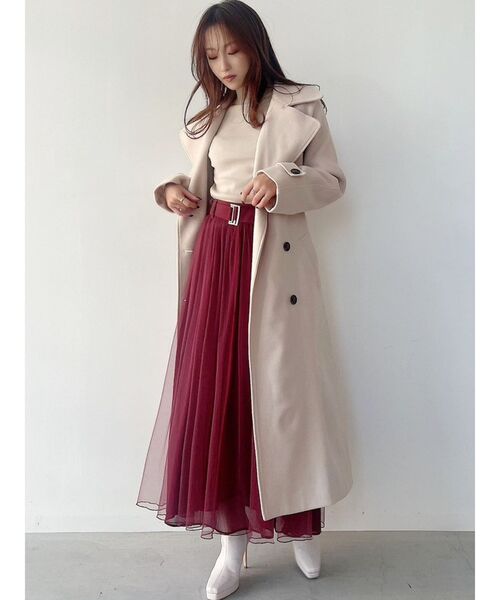 RESEXXY（リゼクシー）の「ウールライクトレンチコート（トレンチコート・レディース・ブラック/ベージュ/グレー/ピンク・FREE）」の21枚目の写真